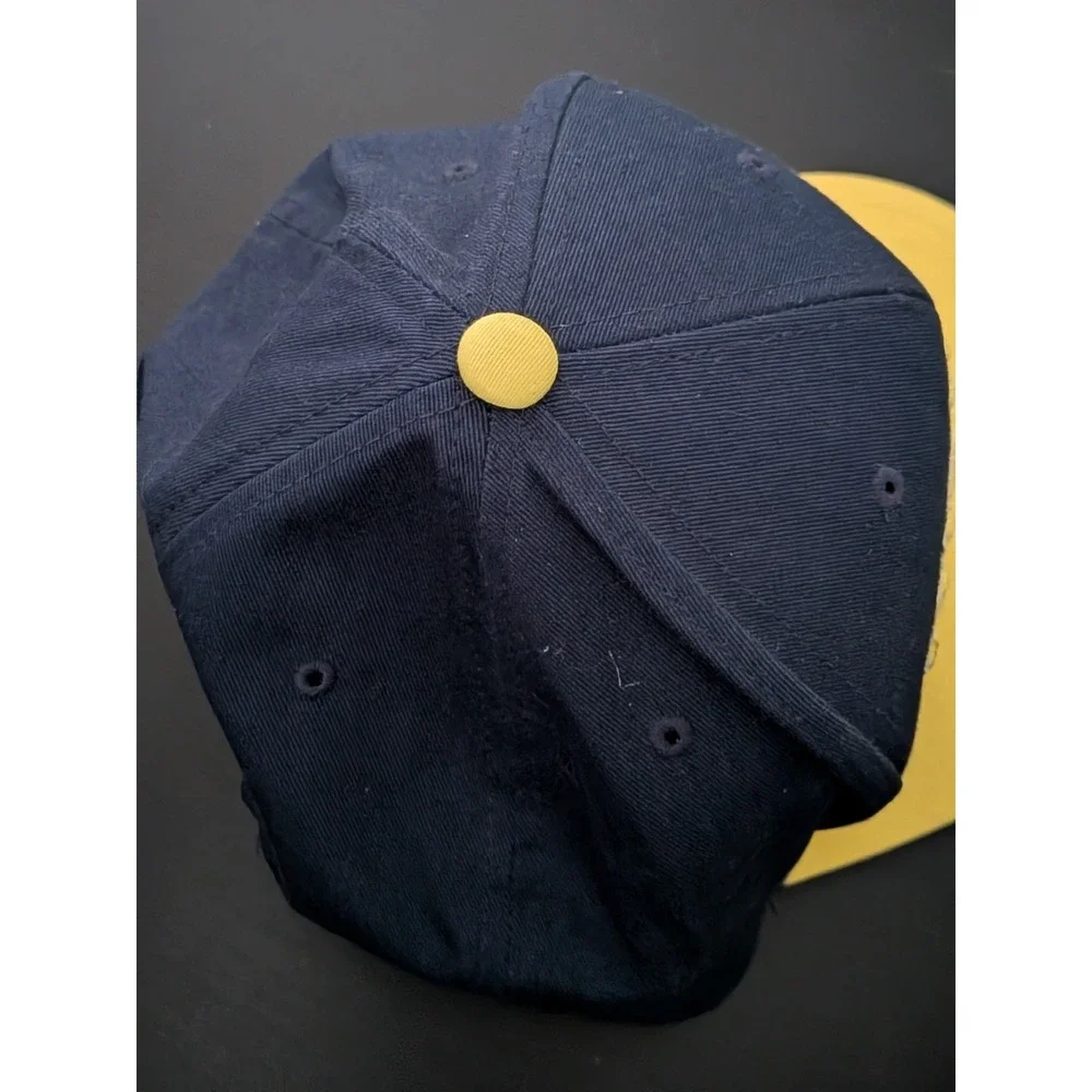 Vintage Adidas MICHIGAN WOLVERINES Blue & Yellow SnapBack Hat College Vault OSFM